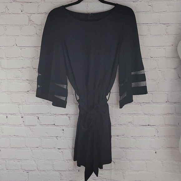 Black Romper with Bell Sleeves. Size Medium. - Picture 1 of 8